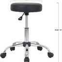 Amazon Basics Drafting Spa Bar Stool with Wheels, Height Adjustable Swivel Seat, Easy to Move, Black, 22.05" x 22.83" x 19.88"