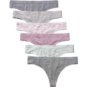 Wealurre Women's Cotton Thong Breathable Panties Low Rise Underwear (Large)