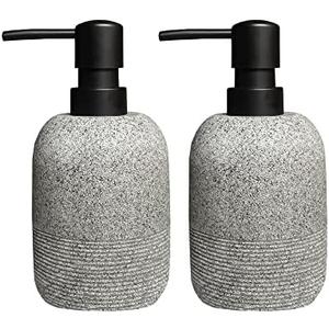 GalDal 2pcs/Set Grey Soap Lotion Dispenser with A Spare Pump,Liquid Hand Soap Dispenser Sets for Bathroom Countertop, Soap Dispenser for Kitchen.