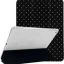 Lovmooful Compatible for iPad 9/8/7 (10.2-Inch,2021/2020/2019 Model,9th/8th/7th Generation) Case with Pencil Holder Cute Polka Dot with Aesthetic Design Soft TPU Trifold Stand Protective-Black