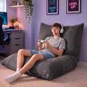HUGHEAVEN 3 in 1 Convertible Bean Bag Chair & Floor Couch for Teens, 67"D x43"W x 14"H