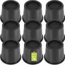 9 Pack Furniture Risers 4 Inch, Bed Risers Heavy Duty for Table Desk Couch Chair Sofa Cabinet Bed Frame Dorm, Round Table Leg Risers Lift Height 3.4", Black