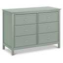 Davinci Charlie 6-Drawer Baby Dresser - GREENGUARD Certified, Wooden Double Chest of Drawers for Kids - Easy to Assemble, Multi-Purpose Storage Dresser for Bedroom, Nursery, Living Room - Light Sage