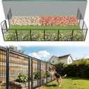 FXW Garden Fence Outdoor for the Yard 32in(H) x 27.3ft(L) Heavy Duty Metal Animal Barrier for Dog, No Dig Decorative Dog Fence, 12 Panels, Black