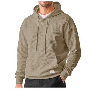 JMIERR Mens Hoodies Sweatshirts Texture Hooded Collar Drawstring Long Sleeve Casual Pullover Shirt, S, Pack 2