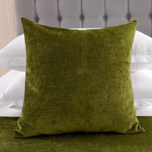 AMBERIS 2 Pillowcases (4545cm)(Without Insert) Green, Chenille Soft No Fading Modern 2 Pillowcases (Without Insert) (17.7" x 17.7" (Pack of 2))