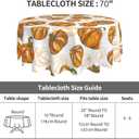 AEIOAE Fall Tablecloth 70 Inch Round Burnt Orange Pumpkin Table Cloth,Autumn Harvest Thanksgiving Stain Resistance Polyester Farmhouse Indoor Outdoor Table Covers for Kitchen Dining Party Picnic