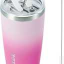 BJPKPK 20oz Stainless Steel Tumbler with Lid And Straw, Double Wall Vacuum Coffee Cup, Travel Mug for Ice Drink and Hot Beverage, Insulation Travel Tumblers Cups,Cherry Blossom