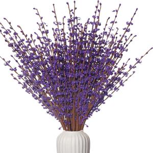 10Pcs Long Stem Jasmine Purple Flowers Artificial 29.5"/75cm Table Flower Decor Faux Jasmine Bouquet for Wedding Bride Shower Party DIY Floral Art Arrangements Decoration