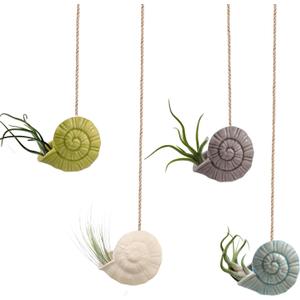 Air Plant Holder Unique, Cute Octopus Air Plant Hanger Wall Planter, Ceramic Tillandsia Airplants Holders Hanging Wall Decor for Home Office (Whelk-Small (2.8 x 2 in),4 pcs/Set)