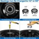 Free Lawn Mower Tires 11x6.00-5 Flat and Wheels 3/4" 5/8" 1/2" Ball Bearings, 6"-8" Centered Hub 11x6-5 Zero Turn Mower Front Tires, Smooth Wheels for Commercial Grade Lawn