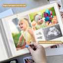 2 x Small Photo Album Self Adhesive White 30 Pages Scrapbook with Plastic Sleeves for 2x3 46 57 Polaroid Instax Mini Pictures Postcard, DIY Linen Cover Cute Albums for Baby Wedding kids Gifts,Beige