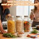 64 oz Glass Mason Jars Wide Mouth with Airtight Lids & Bands, 3 Pack with Sunflower Design, Large Half Gallon Mason Jars For Pantry, Canning, Fermenting & Pickling or Storing (Clear02)