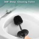 Black Toilet Brush and Holder Set, Stainless Steel Toilet Brush for Bathroom,Heavy Duty Black Toilet Bowl Brush and Holder,Deep Cleaning Modern Toilet Cleaner Brush -Space Saving, Covered Brush