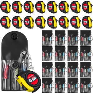 Kifmurase 16 Pcs Mini Screwdriver Keychain Tape Measure Keychains Set Bulk for Men Dad Party Favors Tools Christmas Stuffers Birthday Father Gifts