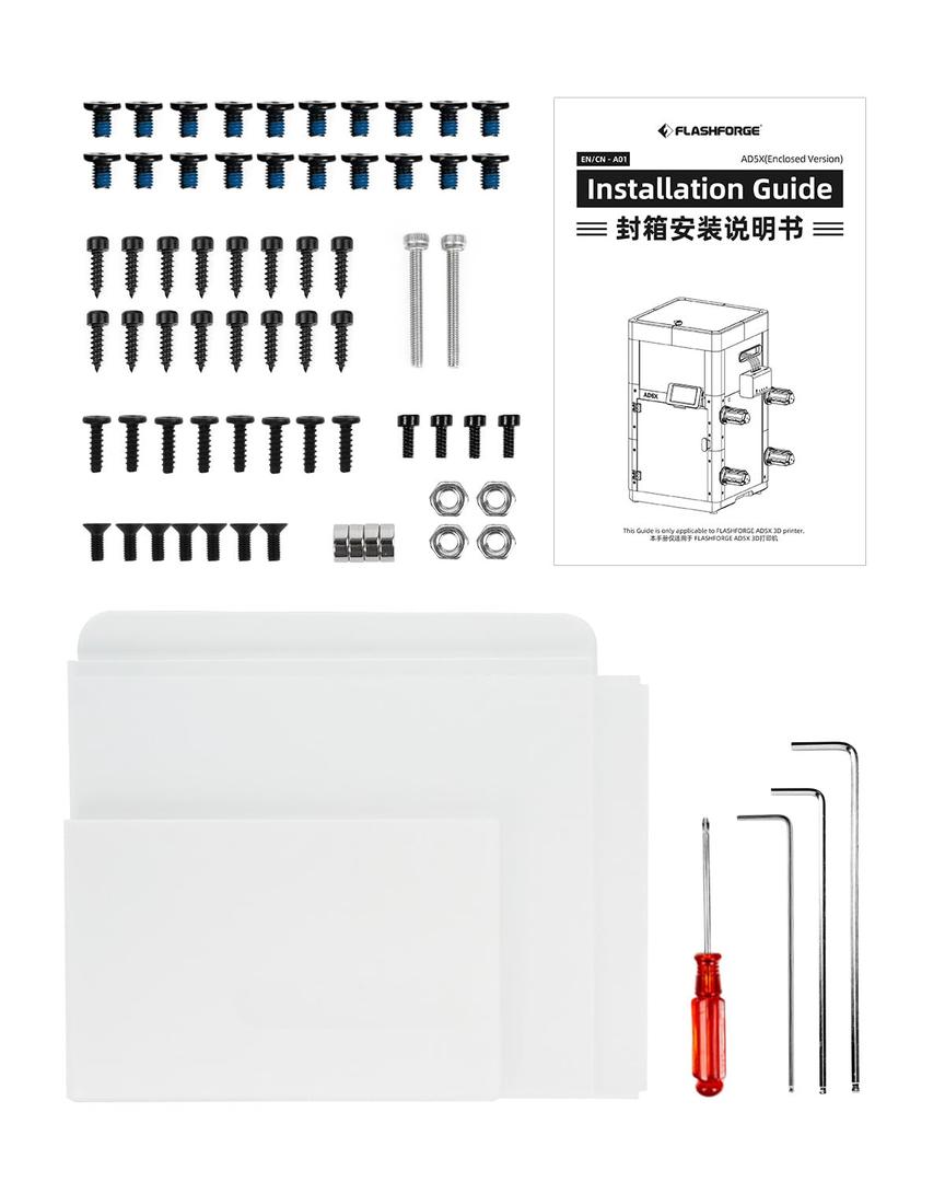 FLASHFORGE AD5X 3D Printer Upgrade Kit Enclosure Module, Constant Temperature Improved Surface Quality, Support Filaments Require High-Temp Like ABS/ASA and Block Odors