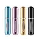 Yamadura Mini Refillable Perfume Portable Atomizer Bottle Refillable Perfume Spray, Refill Pump Case for Traveling and Outgoing (5ml, 4 Pack) 4 (Blue, Black, Gold, Pink)