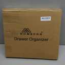 Aujen Silverware Organizer - Expandable Kitchen Drawer Organizer, Adjustable Utensil Organizer, Cutlery Tray for Forks, Knives, Multipurpose Kitchen Organizers and Storage Solution, Black, Medium