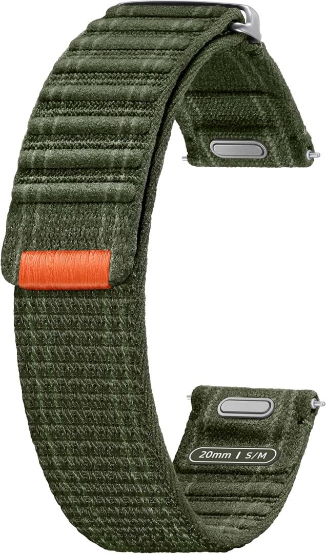 SAMSUNG Galaxy Watch 7, 6, 5, 4 Series Fabric Band, Nylon, Smartwatch Replacement Strap for Men and Women, One Click Attachment, Small/Medium, ET-SVL30SKEGUJ, Green