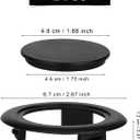 4 x Savita 2 Sets Patio Table Umbrella Hole Rings and Caps, Plastic 2 Inch Patio Umbrella Hole Plug Insert Ring and Cap Set for Outdoor Activities Summer Garden Parties (Black, Transparent)