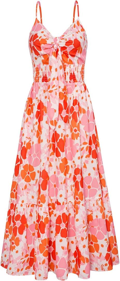 GRACE KARIN Womens Summer Floral Maxi Dresses 2026 Long Flowy Boho Dress Beach Vacation Sundresses Casual Clothes with Pocket, 2XL