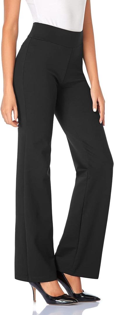 Tapata Women Dress Pants High Waist Stretchy Bootcut Pants Tall, Petite, Regular for Office Business Casual (Black), Size Medium 30" Inseam