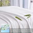 Bedsure Queen Sheet Set, Cooling Sheets for Queen Size Bed Set, Rayon Derived from Bamboo, PureWoven, Breathable & Soft, Deep Pocket Up to 16 Inches, Hotel Luxury Silky Bedding for Hot Sleepers, White