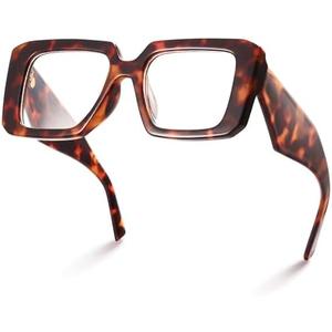 miyya Blue Light Blocking Glasses for Women, Blue Light Glasses for Women Oversized Fashion Glasses, Pack of 3, Half Leopard