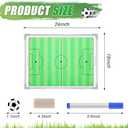 Dunzoom 24" x 18" Magnetic Soccer Coaching Board Double-Sided Dry Erase Board, Portable Tactical Clipboard Equipped with Magnet Numbers, Marker Pen, Eraser and Zipper Bag