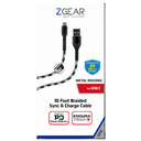 Zgear 2 PCS Adaptive Fast Charger Wall Charger, 10 Foot Braided Sync