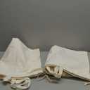 Canvas Laundry Bags with Handles & Square Base13.8"x 13.8", Large Heavy Duty Laundry Hamper Bag, College Dorm Washable Drawstring Cotton Dirty Clothes Sack (Beige,2 Pack)