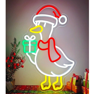 Christmas Neon Sign for Wall Decor Dimmable Christmas Goose LED Neon Light for Party Bedroom Christmas Decor for Window Kids Room Santa Claus Sign Festival Gifts for Kids Size 15.7 * 8.7in