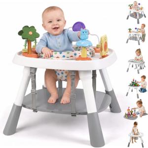 6-in-1 Baby Activity Center, Stationary Standing Activity Table (White)
