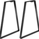 Osring 24 Inch Trapezoid Table Legs, Black Metal Furniture Feet 2pcs | Solid Steel Construction, Modern Classic Style, DIY Furniture Project for TV Stand, Coffee Table, Bench