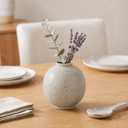 Rustic Farmhouse Vase, Round Ceramic Vase for Flowers, 7.5 Inch