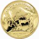 Bezelry 12 Pieces Buffalo Coin Style Metal Shank Buttons. 21mm (13/16 inch) (Shiny Gold)