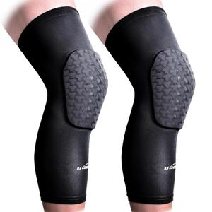 COOLOMG Basketball Knee Pads Compression Leg Sleeves for Volleyball Football Weightlifting Black, Small