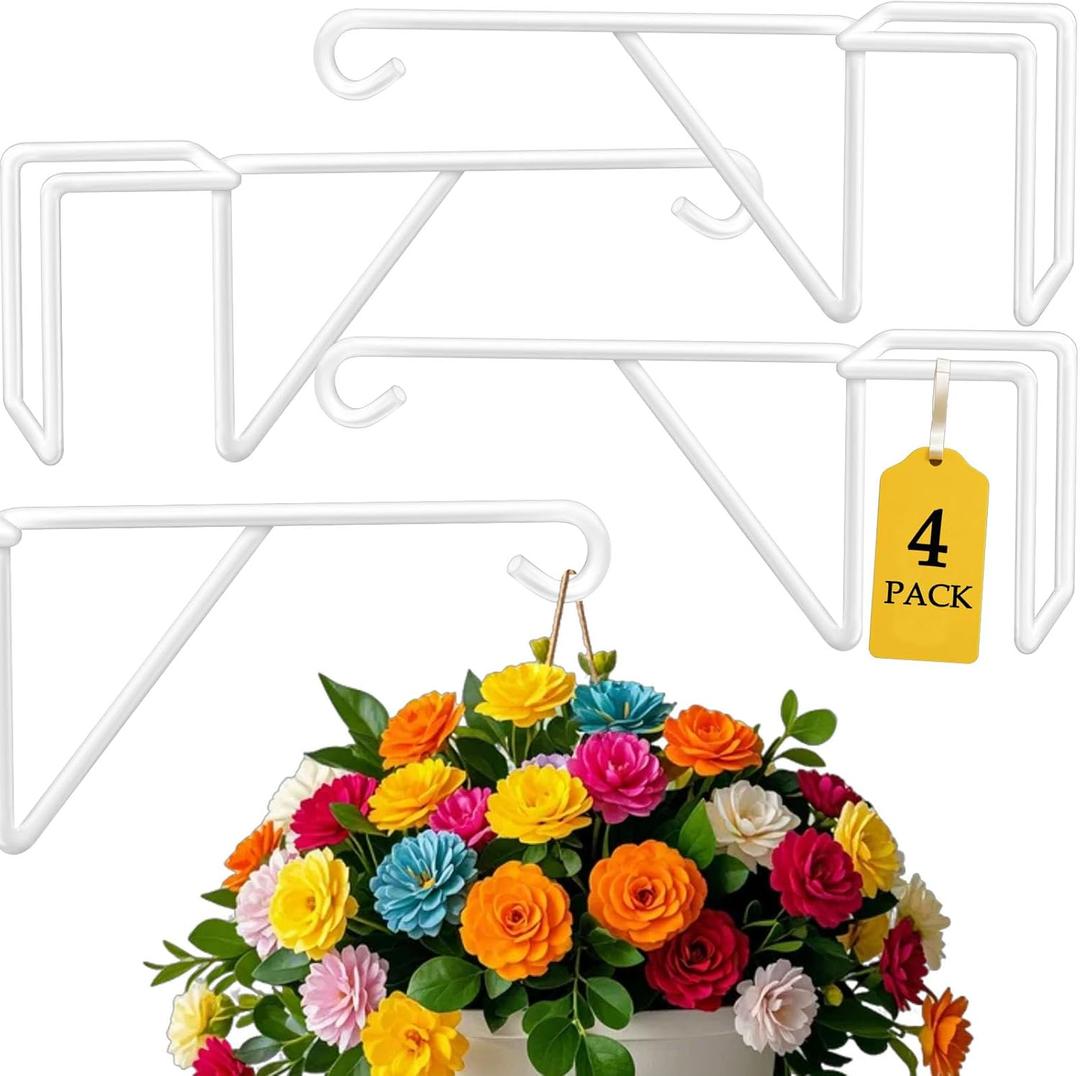 Zacool Vinyl Fence Hooks-4 Pack 5 x 10 Inches Heavy Duty White Patio Hooks Coated Steel Fence Hangers for Hanging Plants Bird Feeders,Lights,Basket,Pool Tools Zacool Vinyl Fence Hooks-4 Pack 5 x 10 Inches Heavy Duty White Patio Hooks Coated Steel Fence Hangers for Hanging Plants Bird Feeders,Lights,Basket,Pool Tools