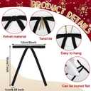 48 PCS Black Velvet Bows for Christmas Tree 5 x 7 Inch Rustic Velvet Staircase Wreath Bows Pre-Tied Ribbon Crafts Gift Bow for Xmas Topper Garland Ornament Home Door Indoor Outdoor Decorations