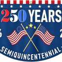 US Patriotic Bunting Flag 6x3 Ft, American semiquincentennial anniversary, Half fan flag Half Circle Banner - Fade Resistant Patriotic Decor for 250th 4th of July, Independence Day, Memorial Day | Indoor Outdoor Porch Wall Use