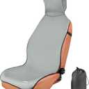Universal Fit Waterproof Car Seat Cover - Rubber-Based Protection for Athletes, Fitness & Pets - Non-Slip Interior Backing, Includes Seat Belt Protector - Gray