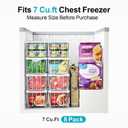 iSPECLE Deep Freezer Organizer Bins - Fits 7 Cu.Ft Chest Freezer, 8 Pack Stackable Wire Baskets(14.7" Length), Heavy Duty Coated Freezer Organizer, Rust Resistant for Frozen Food Sorting, White