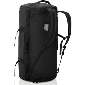 Haimont Duffle Backpack for Men Women, Convertible Travel Duffel Bag Backpack with Shoes Compartment, Heavy Duty Weekender Bags for Sports Gym, Traveling, Camping, Water-resistant, 60L, Black