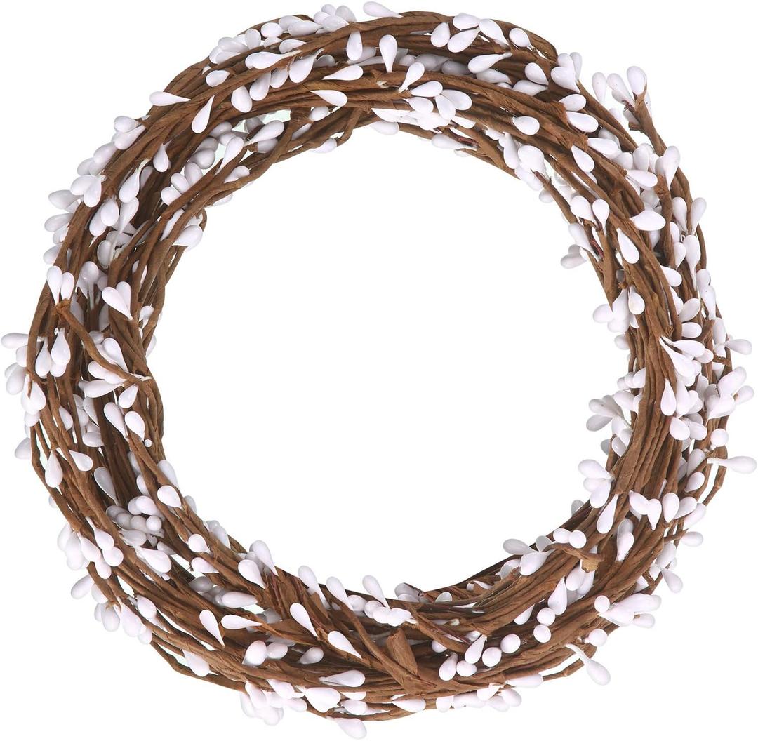WILLBOND 64 Feet Ply Pip Berry Garland for Christmas Winter Indoor Outdoor Decor Head Wreaths Wedding Crowns (White, 30 Packs)
