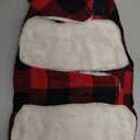 Malier Winter Coat for Dogs - Classic Plaid Fleece Cold Weather Jacket With Pocket, Windproof Warm Vest Clothes for Small Medium Large Dogs (Red, Medium)