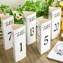 Maitys Trifold Wedding Table Numbers 1-20 Paper Table Number Cards Black and White Freestanding Numbers for Wedding Parties and Events Reception Decorations(Black)