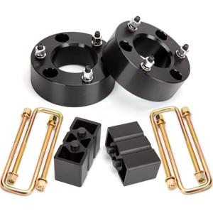 Dynofit Lift Kit for F150 (2004-2020) - 3" Front Aluminum Strut Spacers & 3" Rear Aluminum Lift Block with U-Bolts, 3inch Front and 3inch Rear Full Suspension Leveling Kit for Ford F-150
