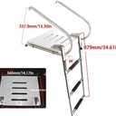Boat Ladder ABS Swim Platform Stainless Boat Ladder with telescoping 2 Handrails for Marine Boat Yacht, Rated to 400 Pounds
