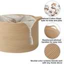 90L Extra Large Blanket Basket,Woven Rope Laundry Basket Hamper with Handles, Decorative Nursery Basket Storage Bin for Toys, Clothes Organizer, Living Room, Bedroom, Bathroom, Camel