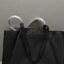 LOVEVOOK Tote Bag for Women,Ultra Soft Foldable Vegan Faux Leather Shoulder Bag, Fashionable Minimalist Style Purses Women (Small, Black)